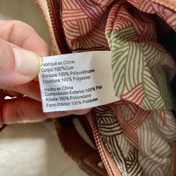 THE SAK Pax Leather Small Crossbody Purse Tribal Brown Convertible Strap Boho - Picture 13 of 16